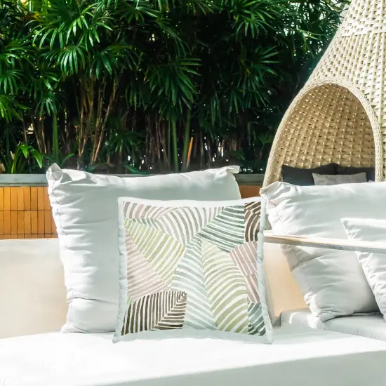 Stupell Industries Striped Foliage Illusion Outdoor Pillow, 18 x 7 x 18 {2}