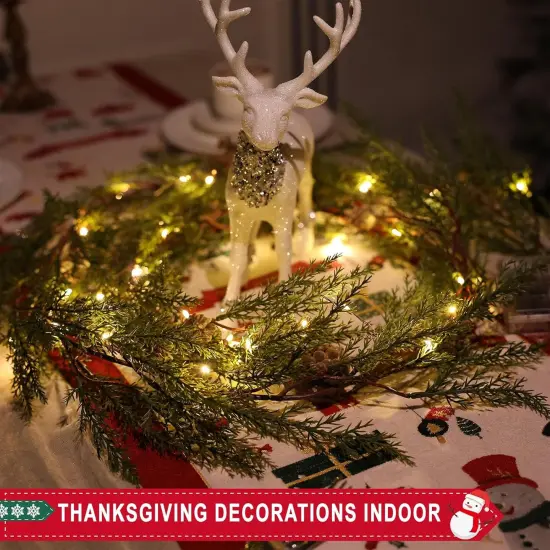 6 Ft Christmas Garland with Lights, 30 Warm Lights with 8 Modes {2}