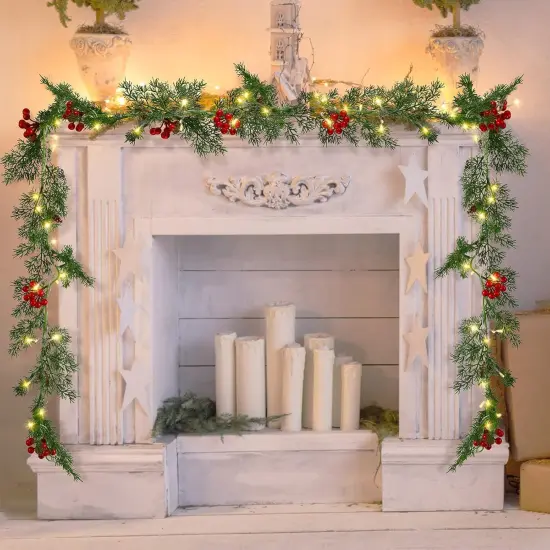 5.74 ft Christmas Garland with Light (4 Pcs) {1}