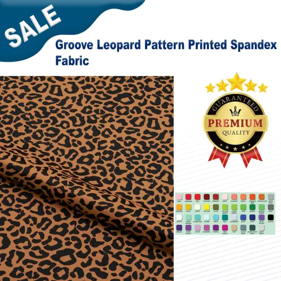 Groove Leopard Pattern Printed Spandex Fabric {2}