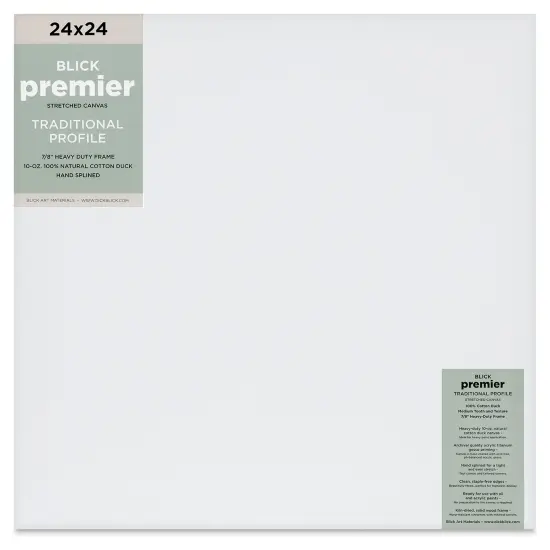 Blick Premier Stretched Cotton Canvas - Traditional Profile, Splined, 24" x 24" {1}