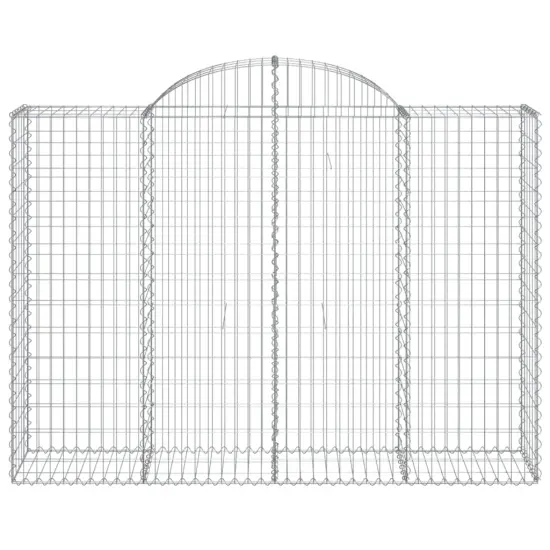 vidaXL Arched Gabion Basket 78.7"x19.7"x55.1"/63" Galvanized Iron {3}