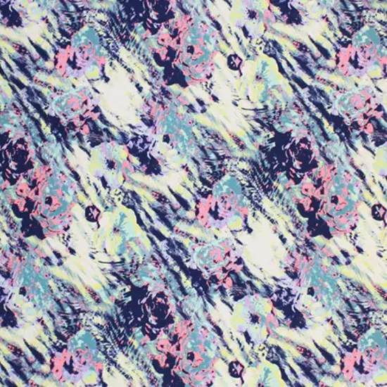 Textured Blue Abstract Printed Spandex {5}