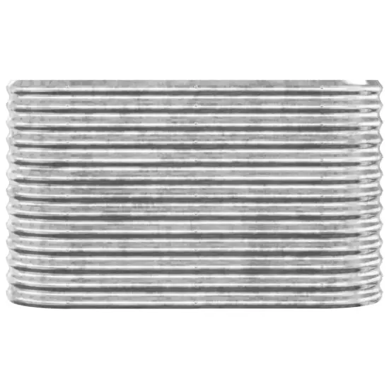 vidaXL Garden Raised Bed Powder-coated Steel 44.9"x15.7"x26.8" Silver {3}