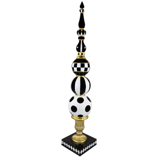 Northlight Commercial Size Ball Finial Christmas Decoration - 71.25" - Black and White {4}