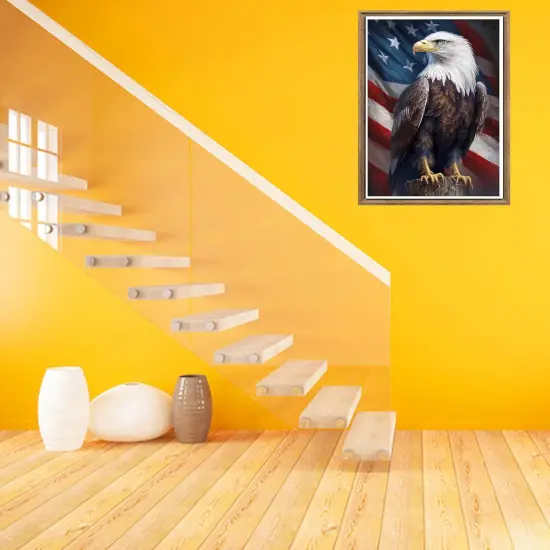 5D Diamond Painting Kits for Adults Flag Eagle, Full Drill Animal DIY Rhinestone Embroidery Set Paint with Diamonds Art by Number Kits Cross Stitch Home Wall Craft Decoration 12X16 Inch {3}