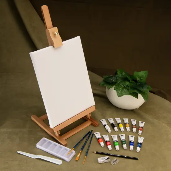 REA5204 | Acrylic Paint H-Frame Easel Art Set - 22pc {4}