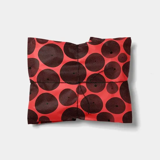 Red Shapes Fine Line Gift Wrap {1}