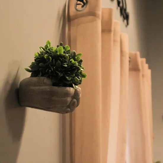 Cement Cupped Hands Wall-Mountable Planter & Birdfeeder {7}