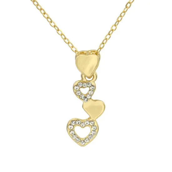 City By City Gold Pave Crystal Heart Necklace – Romantic Sparkle {1}