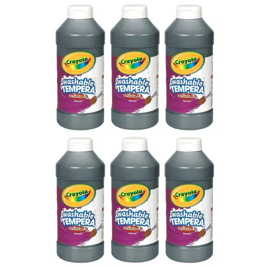 Artista II&reg; Washable Liquid Tempera Paint, Black, 16 oz. Bottles, Pack of 6 {1}