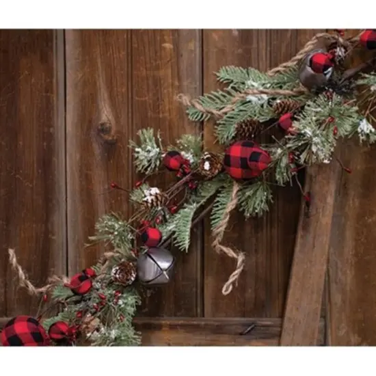 Buffalo Gingham Country Holiday Garland 4ft {1}
