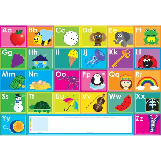 Placemat Studio&trade; Smart Poly&reg; ABC's Learning Placemat, 13" x 19", Single Sided, Pack of 10 {1}