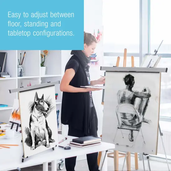 66" High Boardroom Classroom Silver Flip Chart Easel & Presentation Stand (10 Pack) - Adjustable Floor/Tabletop, Portable Tripod, Holds 25 lbs., for Chart Paper, Poster Boards, & Pads {5}