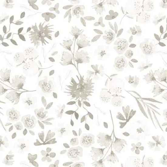 White Home Sweet Home Floral Wideback Cotton Fabric per yard {1}