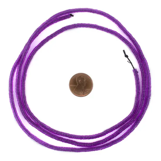 The Bead Chest Translucent Purple Vinyl Phono Record Beads (3mm) {2}