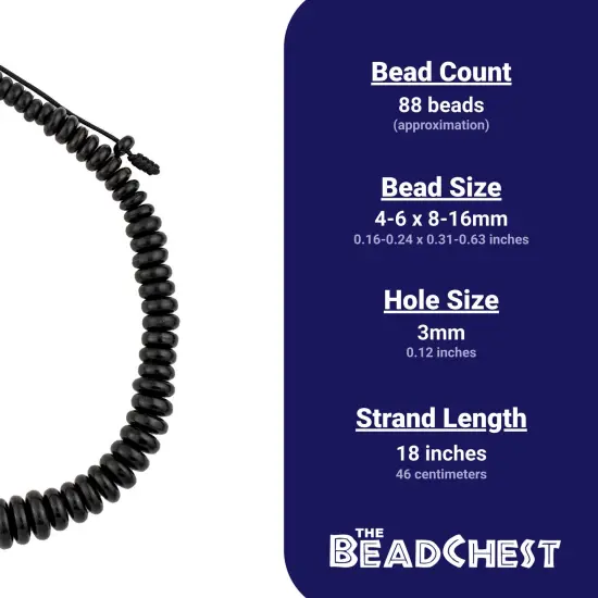 The Bead Chest Black Horn Disk Beads (Graduated) {5}
