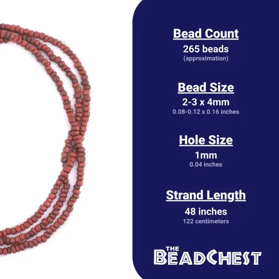 The Bead Chest Brown Java Glass Seed Beads (4mm, 48" Strand) {4}