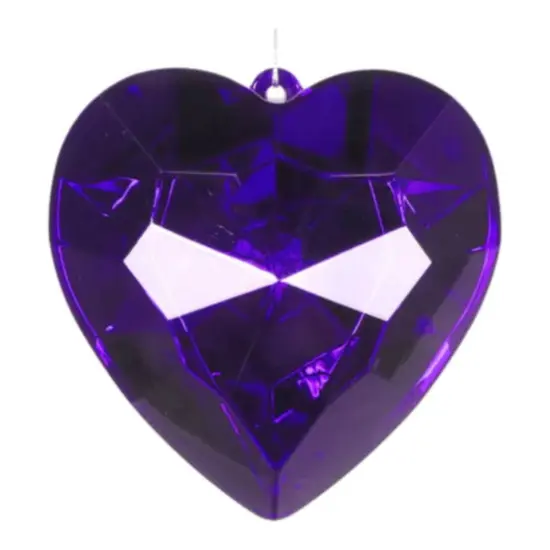 6" Acrylic Heart Jewel Ornament: Purple {1}