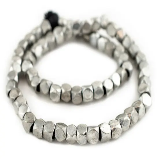 The Bead Chest Silver Diamond Cut Beads (7mm, Large Hole) {3}