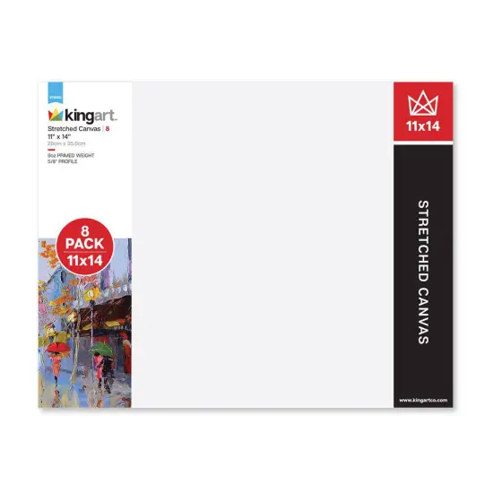 KINGART® Stretched Canvas 11" x 14", 8-Pack {1}