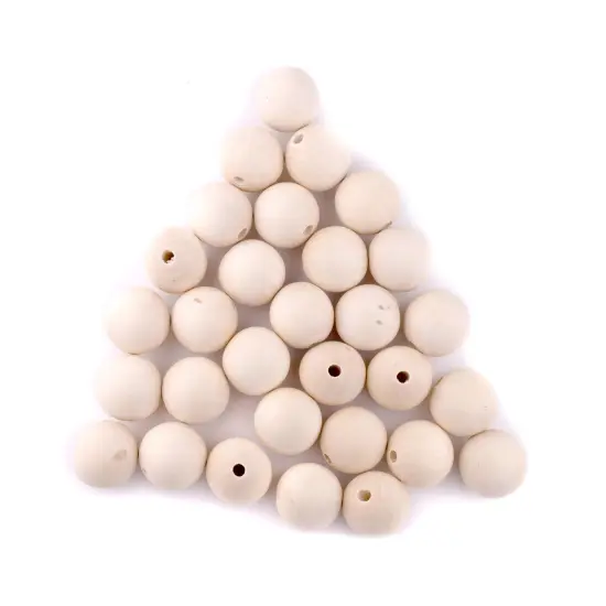 The Bead Chest Unfinished Natural Wood Beads (35mm, Set of 30) {1}