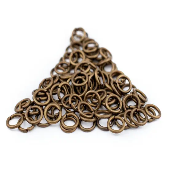 The Bead Chest Bronze 8mm Round Open Jump Rings, Pack of 100 {4}