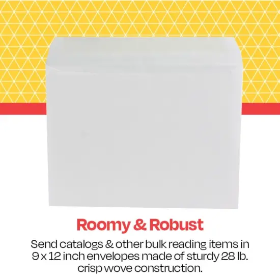 School Smart Side Opening Catalog Envelope, 9 x 12 Inches, White, Box of 250 {6}