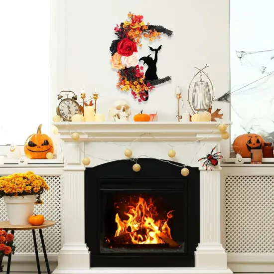 Halloween Wreaths for Front Door Moon Black {3}