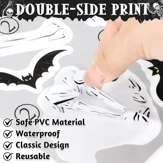 9 Sheet Halloween Window Clings, 97PCS Skeleton Halloween Decorations {2}