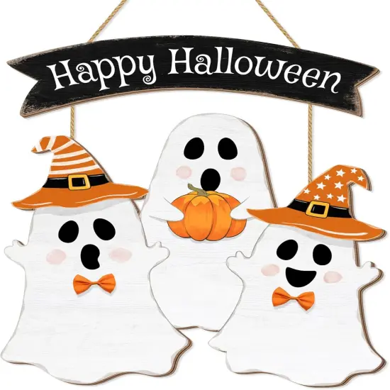Halloween Ghost Door Sign BOO Decorations {1}