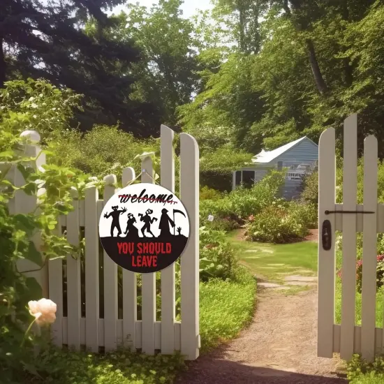 Halloween Decorations Welcome Door Sign 3D {1}