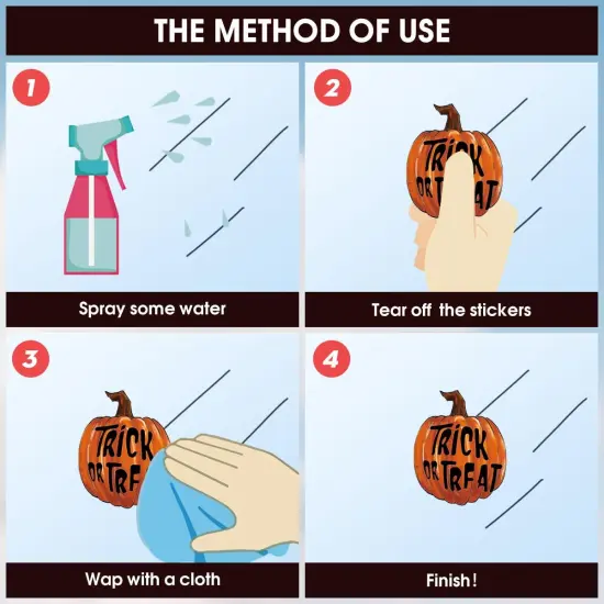 40 PCS Halloween Window Cling Sticker - Jack-O-Lantern Pumpkin {5}