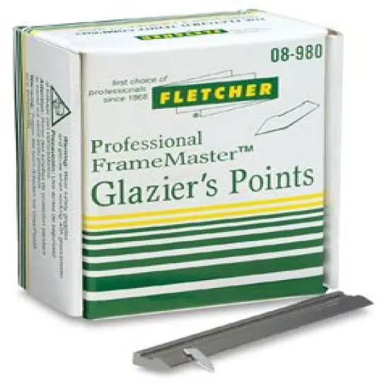 Fletcher 08-980 Wax Free Stacked Glazier Points for 07-500 FrameMaster Driver, Silver, 3/8" Long, Pack of 3000 {1}