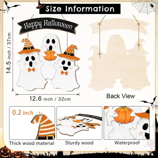 Halloween Ghost Door Sign BOO Decorations {2}