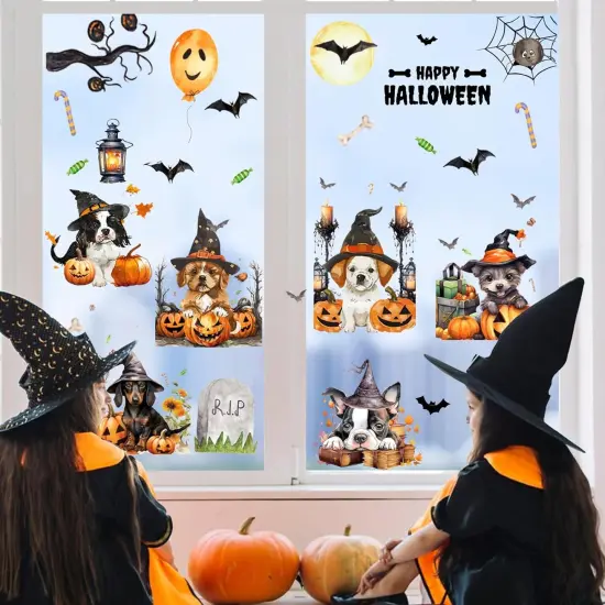 6pcs Halloween Pet Dog Window Clings {4}