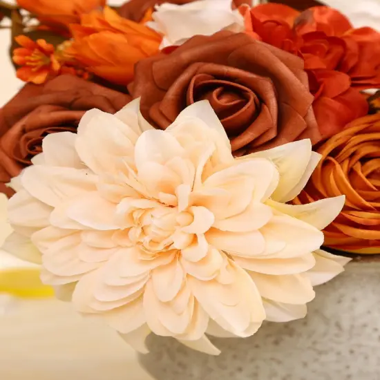 Artificial Flower Box Set - Chic Terracotta Rust {4}