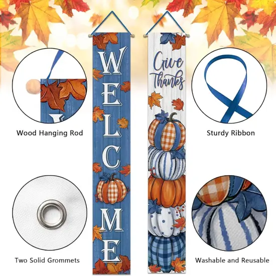 Welcome Fall Thanksgiving Pumpkin Porch Banner {2}