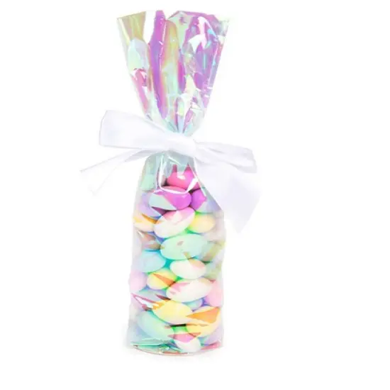 Iridescent Round Bottom Gusset Bags w/ Paper Base 2" x 10" 50 pack RPBGH1 {1}