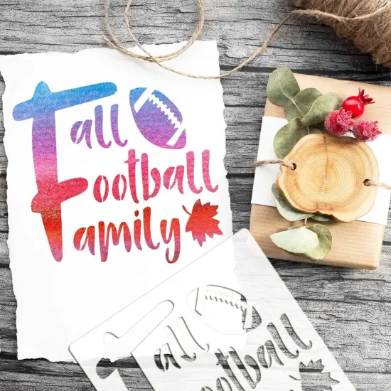 9-Piece Fall Stencils - Reusable Plastic Autumn Stencils for Farmhouse Decor, 7.9 Inches {2}