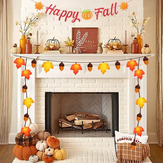 8.5Ft Fall Decor Maple Leaves {2}