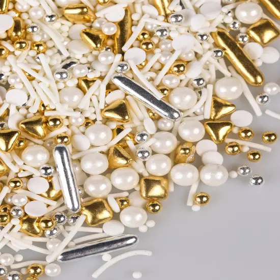 Gold Sugar Pearl Metallic Sprinkles for Cupcake Toppers {1}