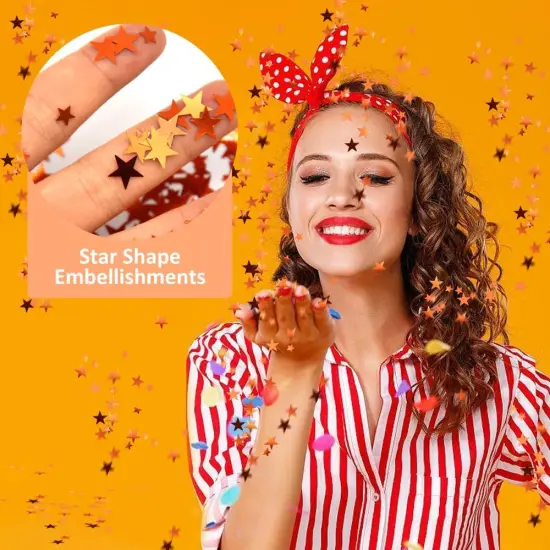 60g Star Confetti Metallic Foil Stars Table Confetti Metallic Foil Stars Sequin {4}