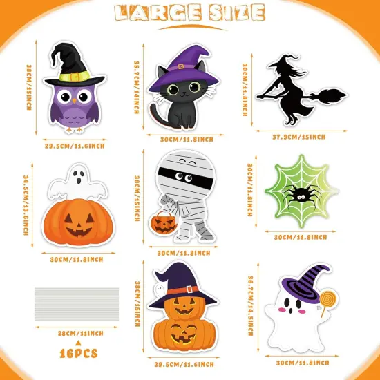 8 Pieces Cute Halloween Yard Stakes {3}
