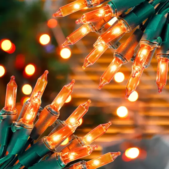 2 Pack Orange Halloween String Lights - 13FT, 50 LED {1}