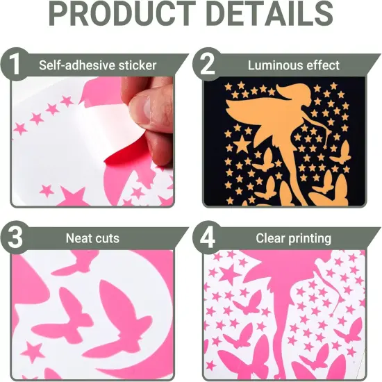 Glow in The Dark Fairy Wall Decals - Pink {4}