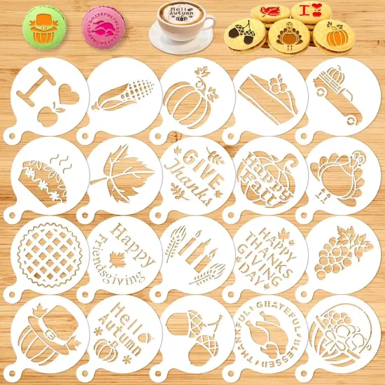 20 Pack -Happy Fall Farmhouse Harvest Give Thanks AutumnTemplate Stencils {1}