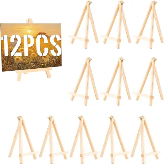 9 Inches Easel, Tabletop Painting Canvas Tall Wood Display Easels Set of 12 {1}