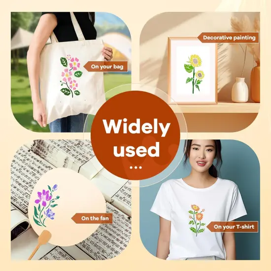 17pcs - Flower Stencils for Painting,Stencils for Crafts Reusable {3}