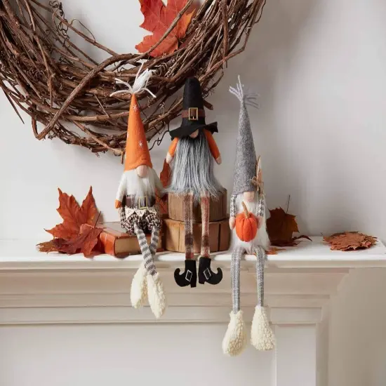 Mud Pie Fall Dangle Gnome (Pilgrim), Brown, 9" x 4" {2}